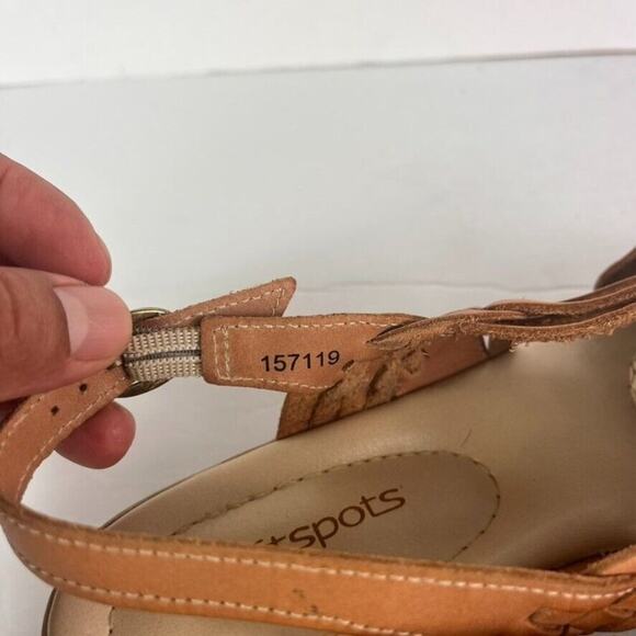 Softspots Sandals Womens 10 Brown Tan Tela Slingback Open Toe Leather - Picture 9 of 14